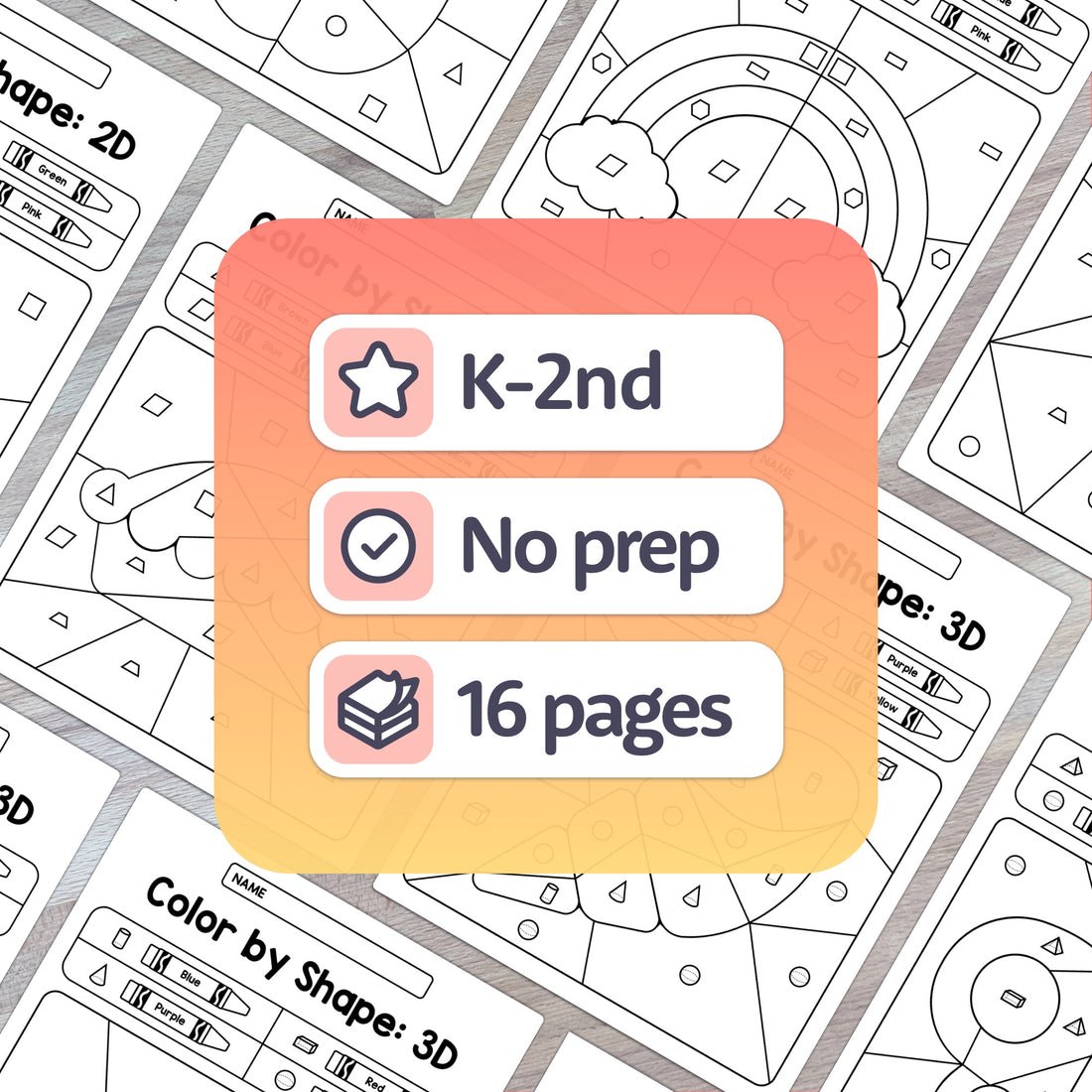 Color-by-Shape Worksheets (Printable PDF) – That Little Robot