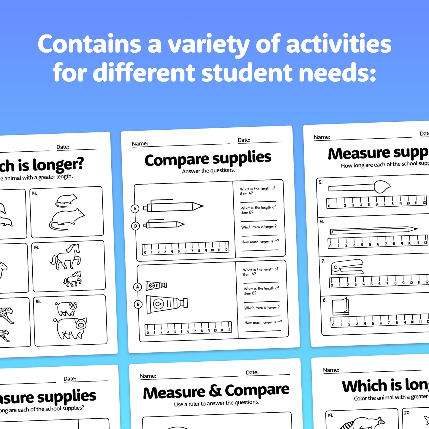 Differentiated measurement activities