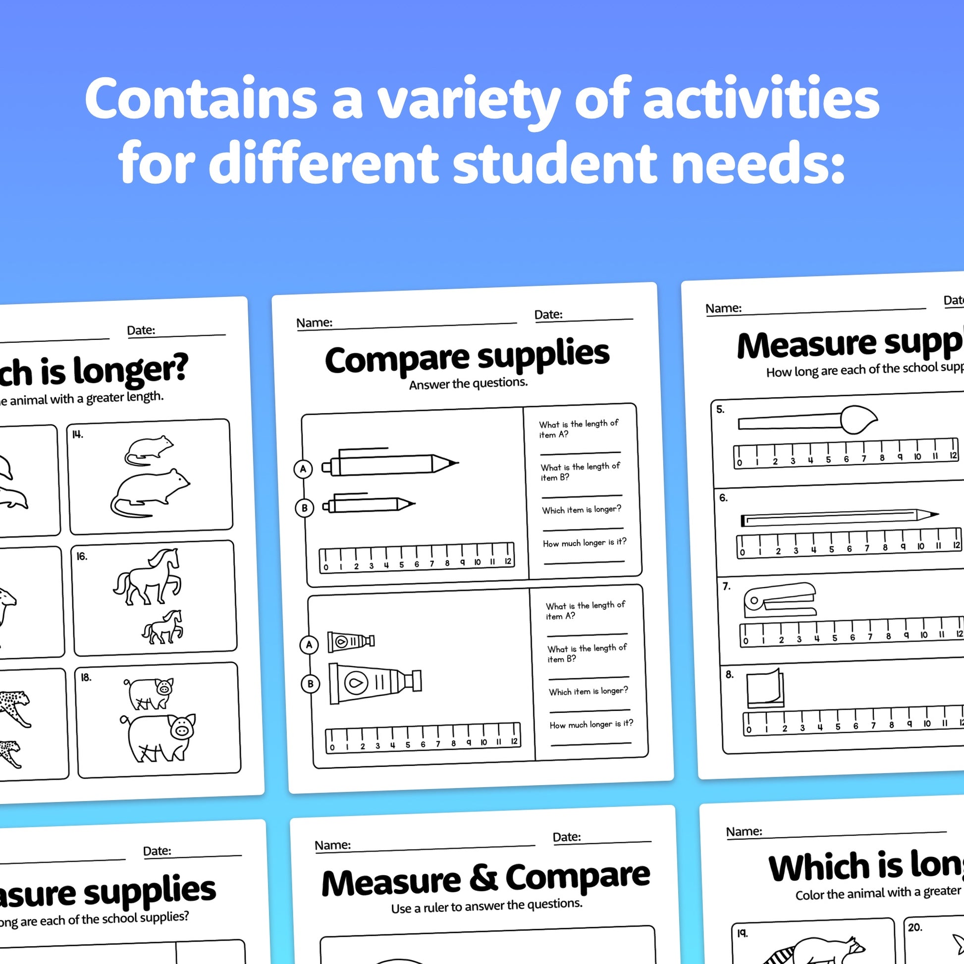 Differentiated measurement activities