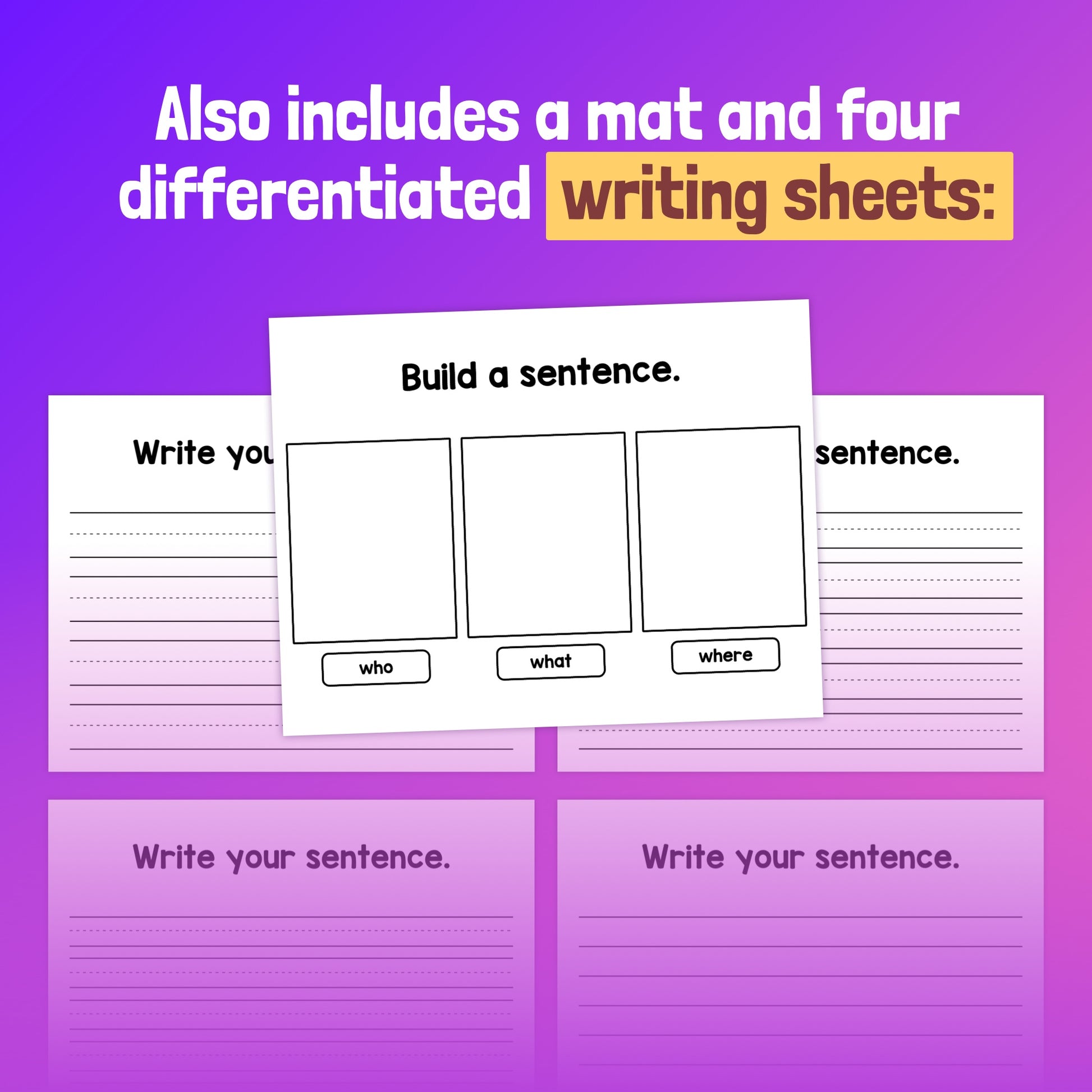 Build-a-Sentence Center (Printable PDF) – That Little Robot