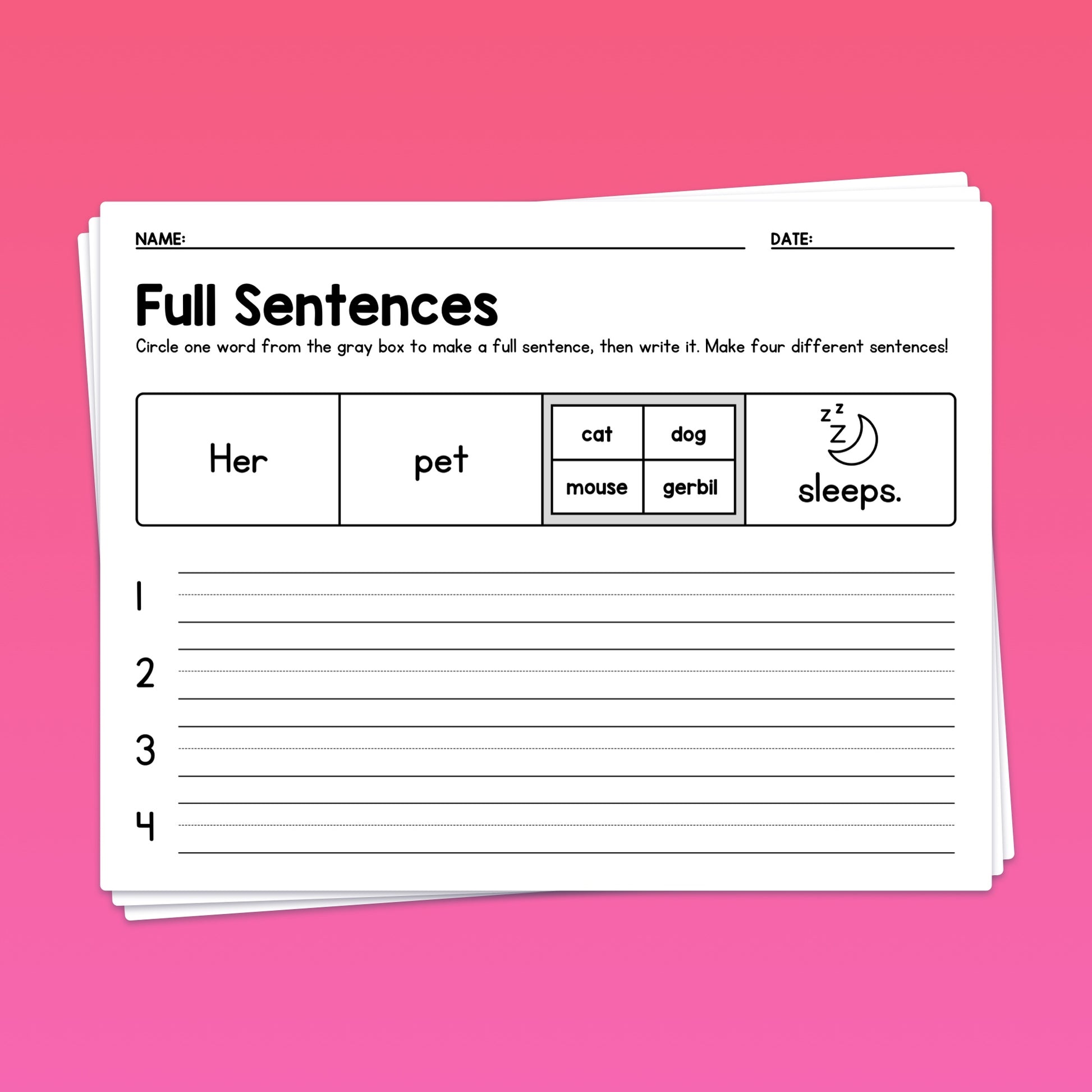 Handwriting with Visuals Worksheets (Printable PDF) – That Little Robot