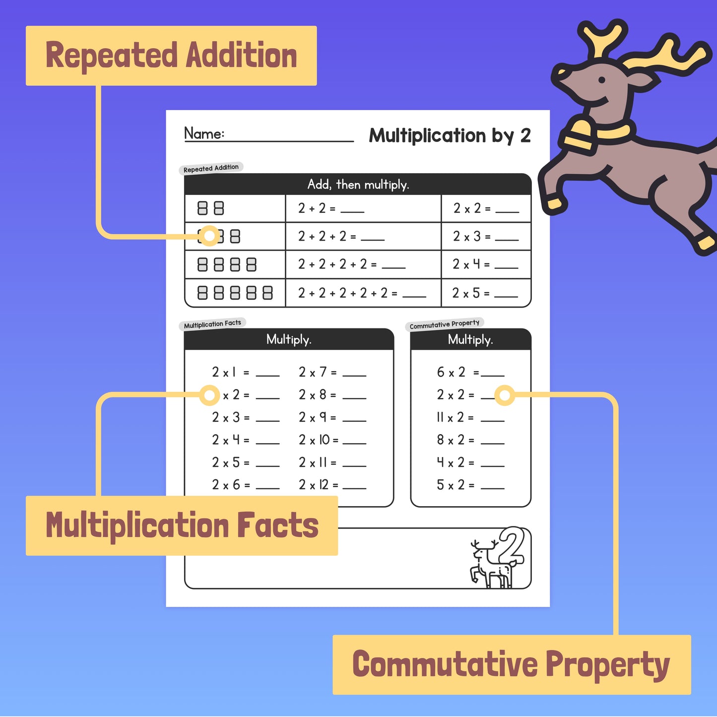 Winter Multiplication Facts Worksheets