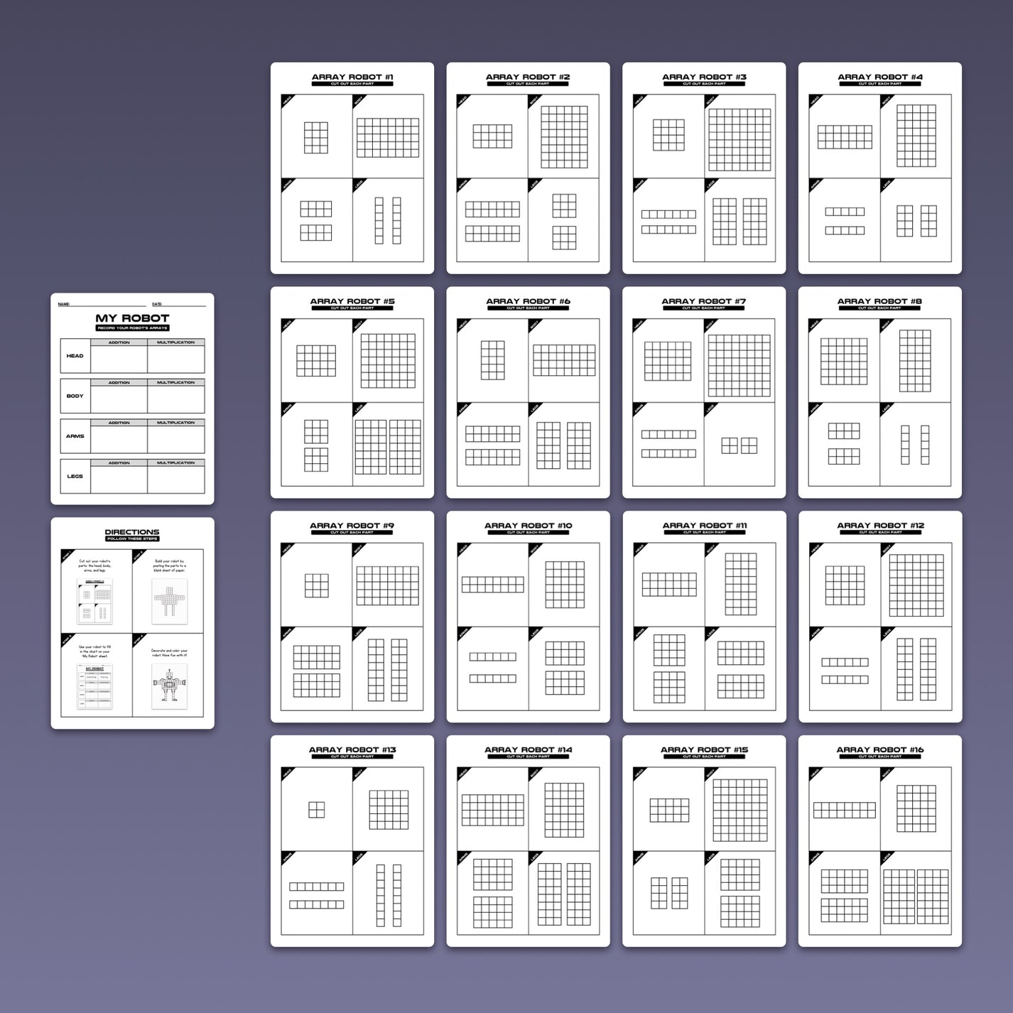 Robot Array Craftivity – That Little Robot