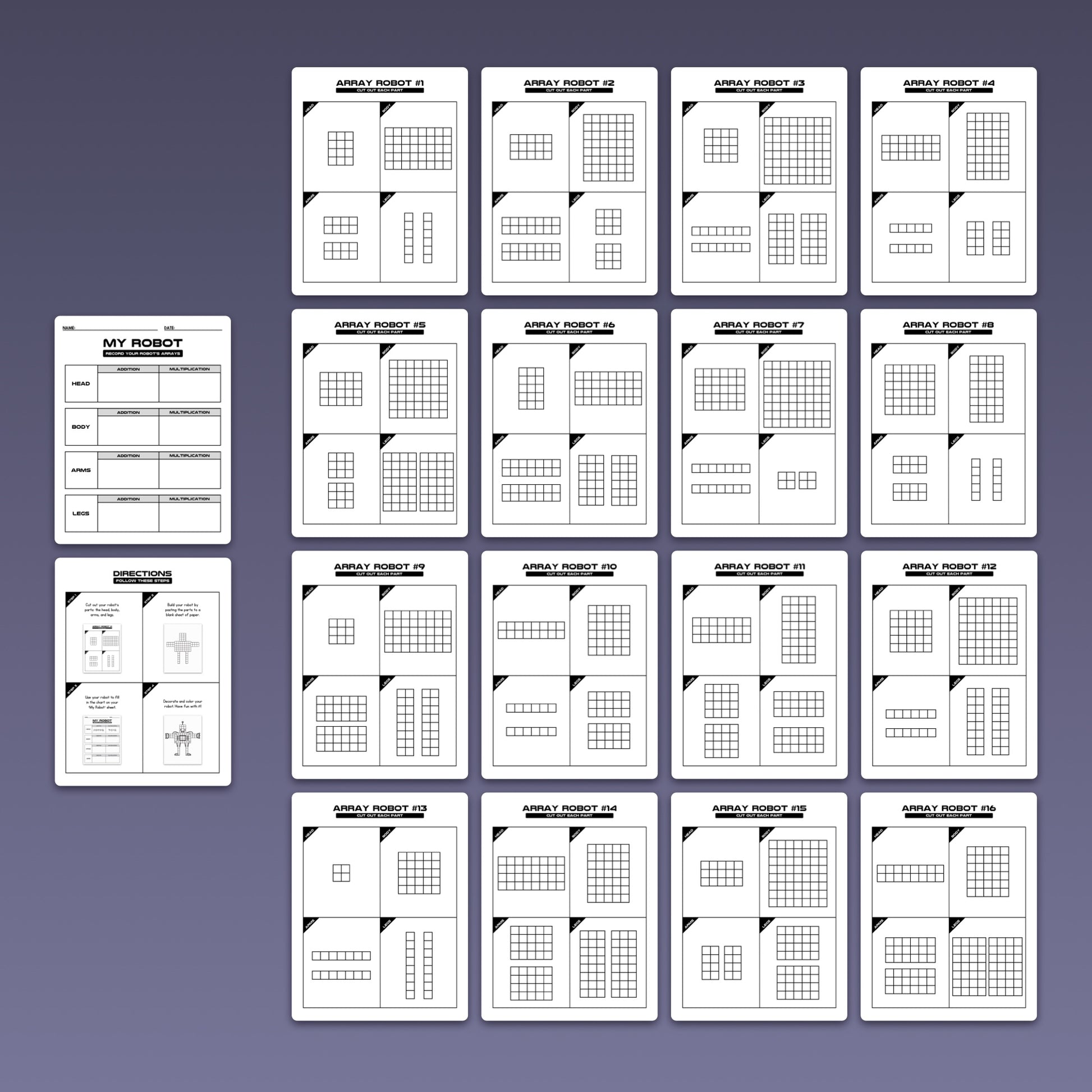 Robot Array Craftivity – That Little Robot